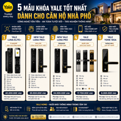 5 Mau khoa Yale tot nhat danh cho can ho nha pho