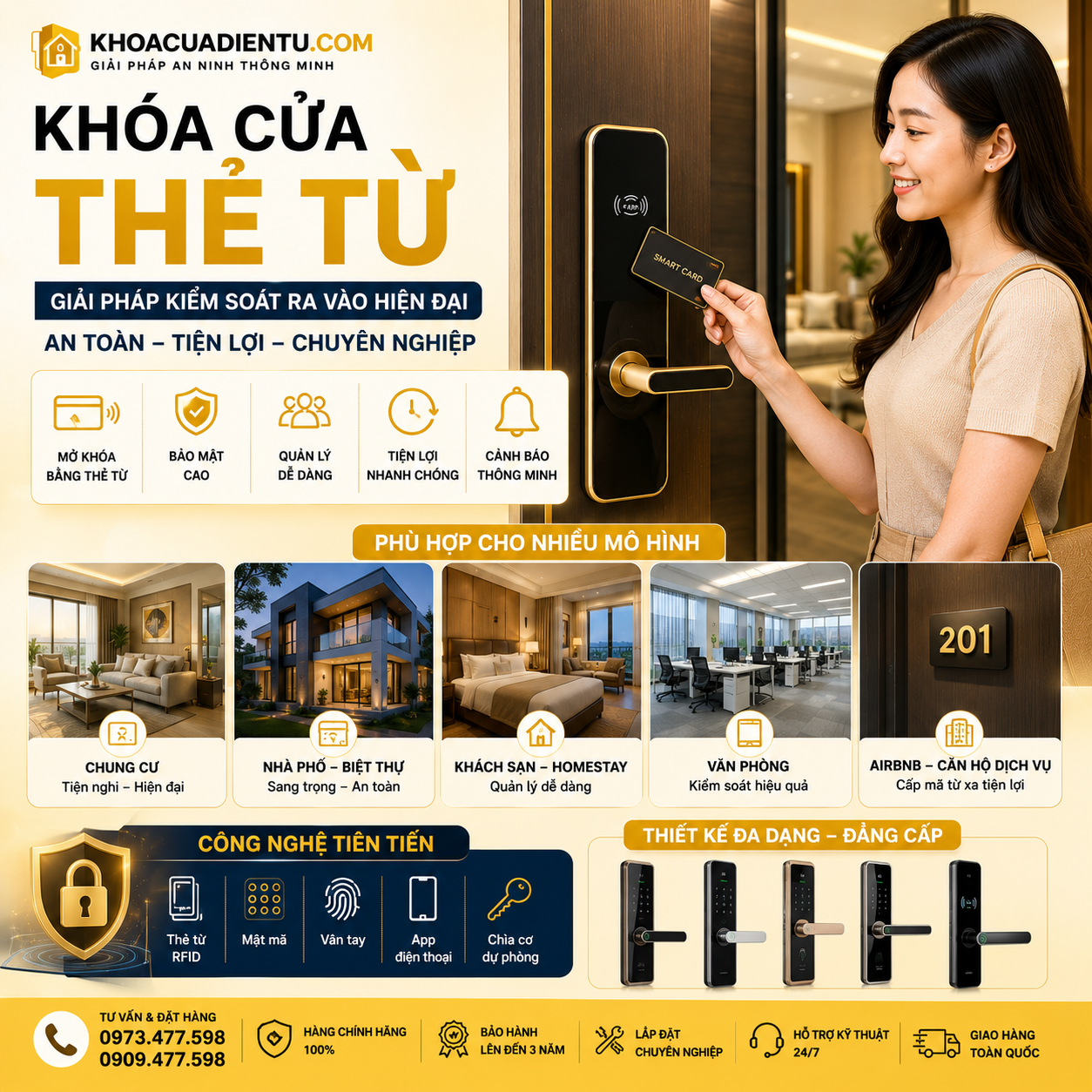 Khóa Cửa Thẻ Từ Giải Pháp Kiểm Soát Ra Vào Hiện Đại Năm 2026