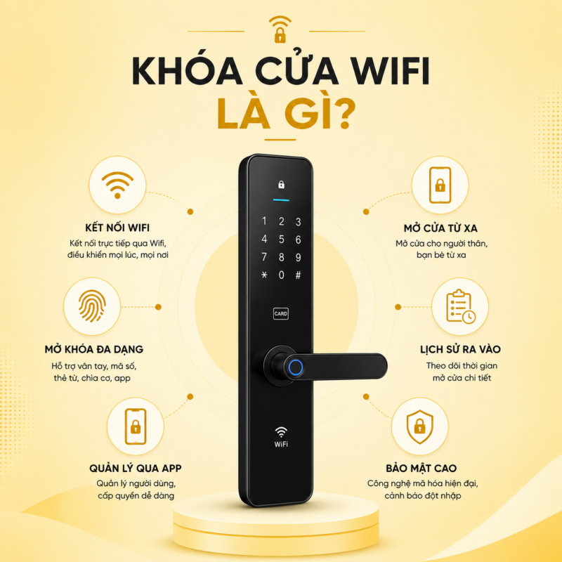 Khoá Cửa Wifi Khoa cua wifi la gi