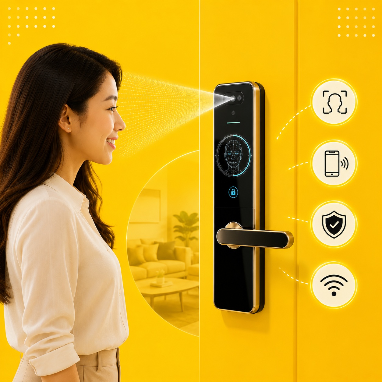 Khóa Cửa Khuôn Mặt Công Nghệ Bảo Mật AI Cao Cấp
