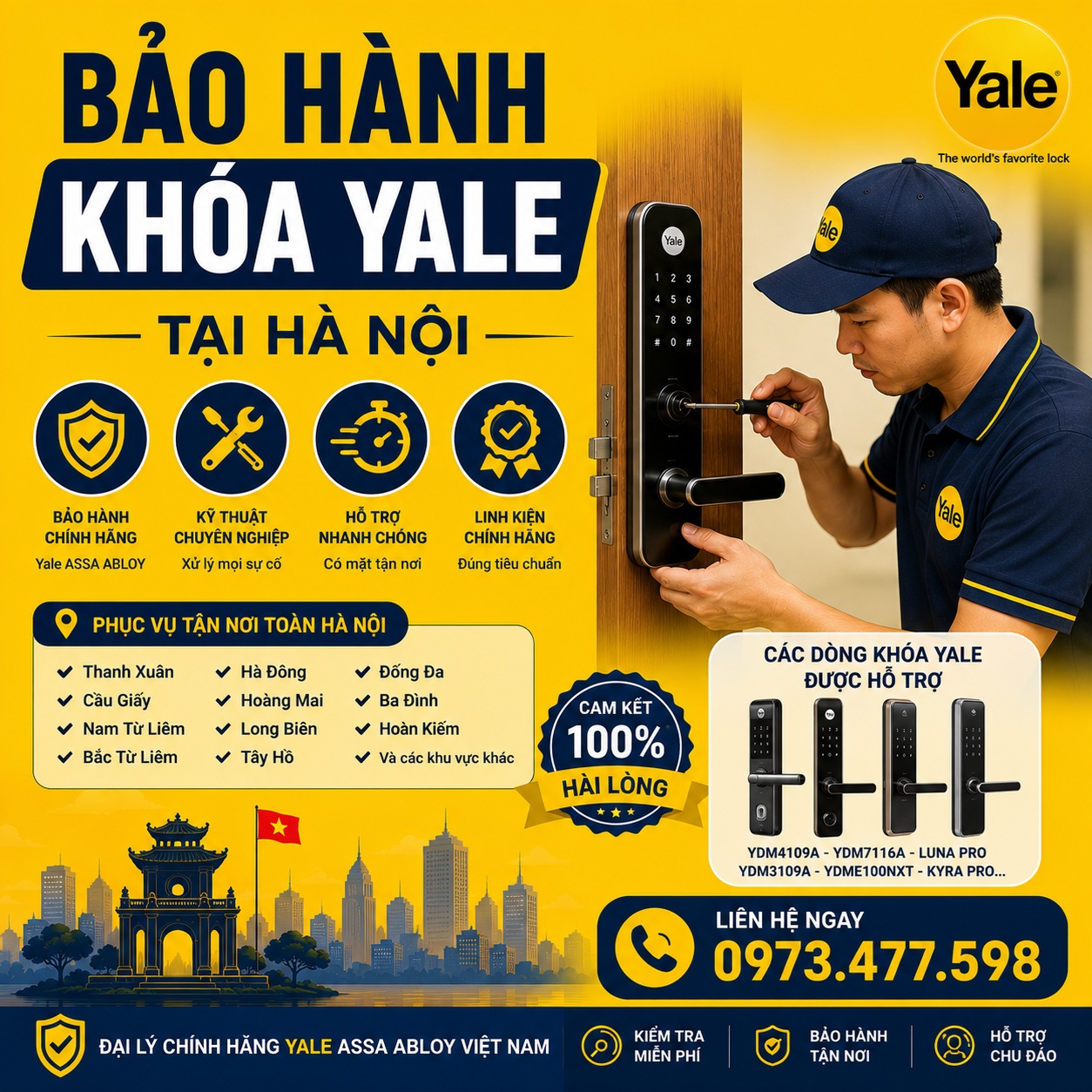 Bảo hành khóa Yale Hà Nội Bảo hành khóa Yale Hà Nội