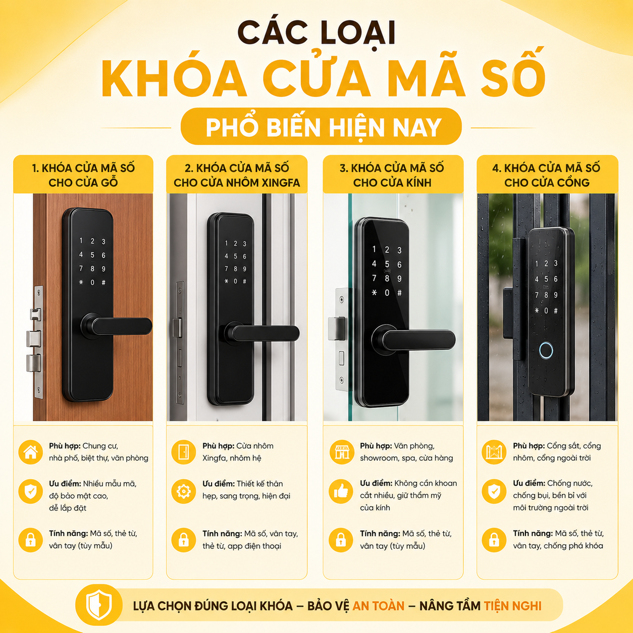 cac loai khoa cua ma so pho bien hien nay