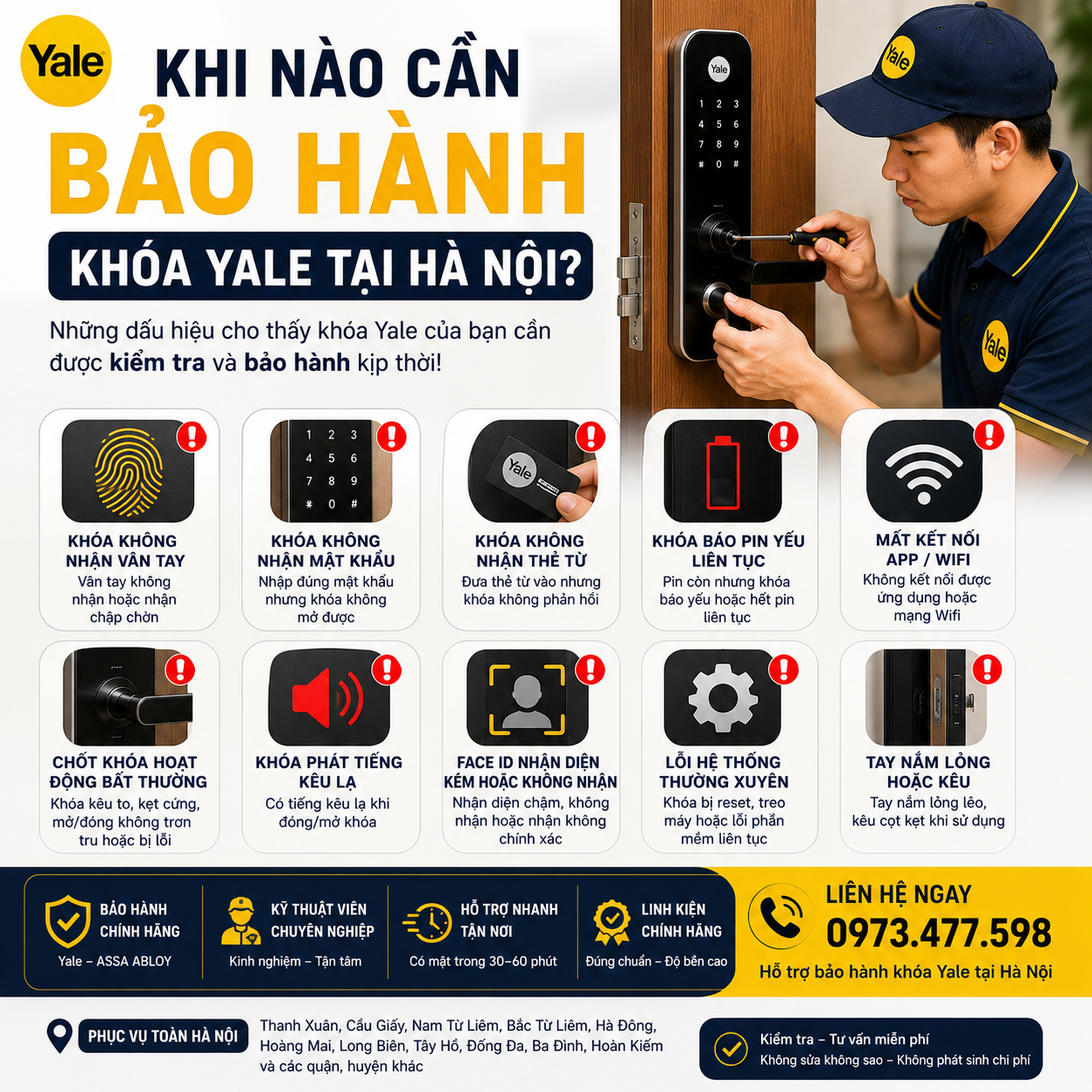 Bảo hành khóa Yale Hà Nội khi nao can bao hanh khoa yale tai ha noi
