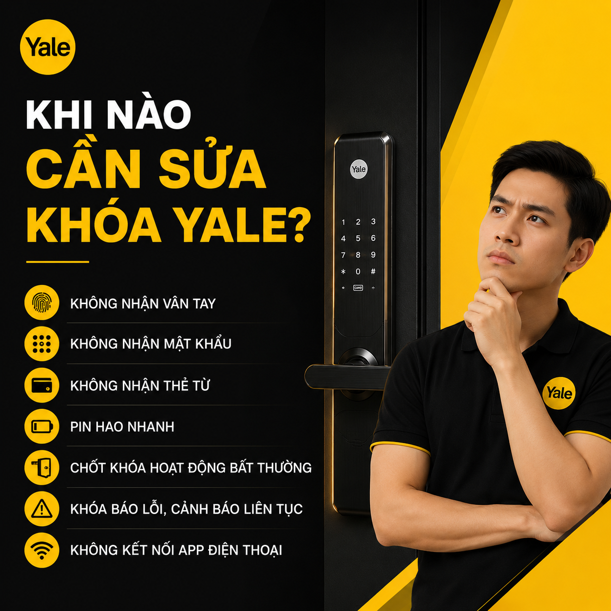 khi nao can sua khoa yale