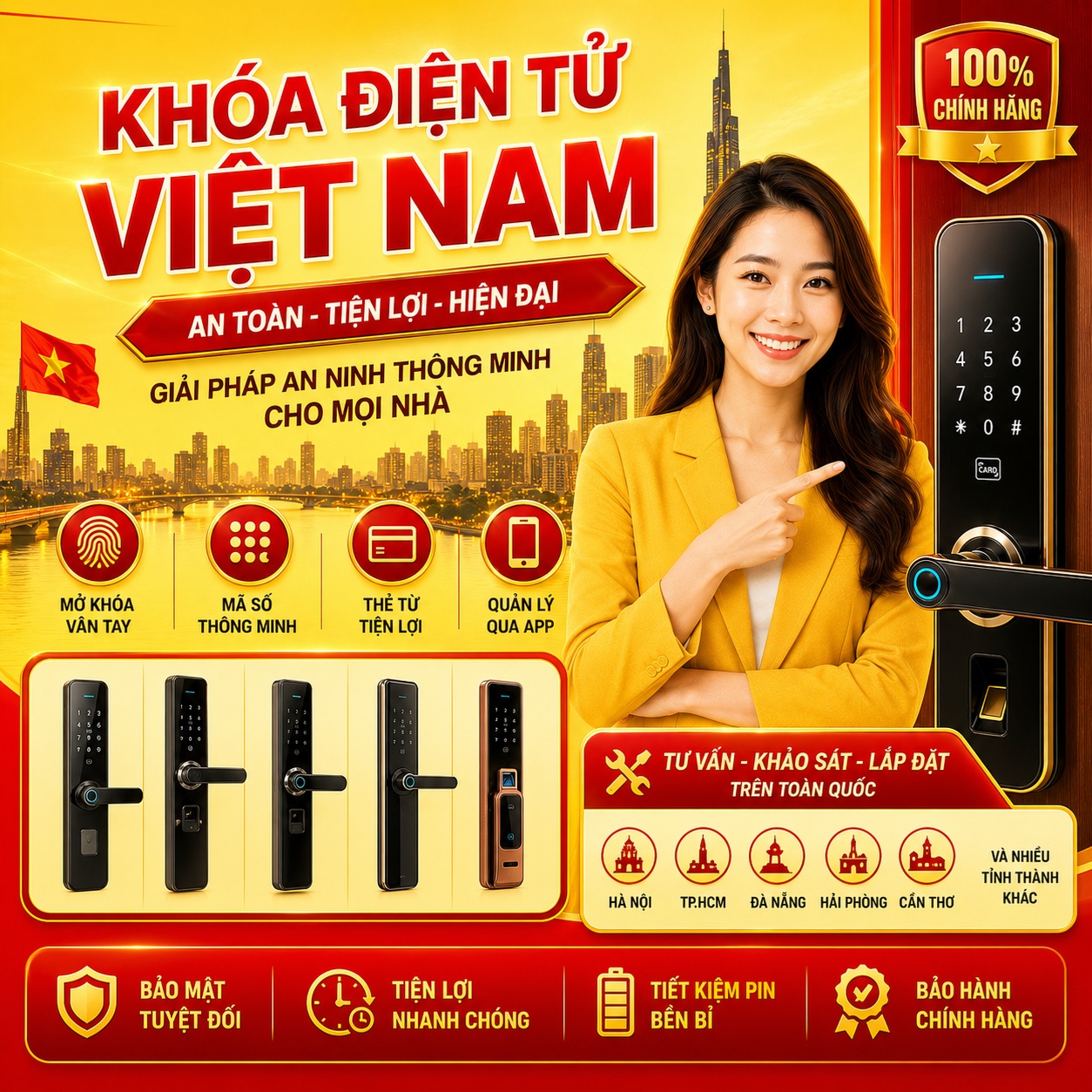 Khóa Điện Tử Việt Nam Chính Hãng Khóa điện tử Việt nam