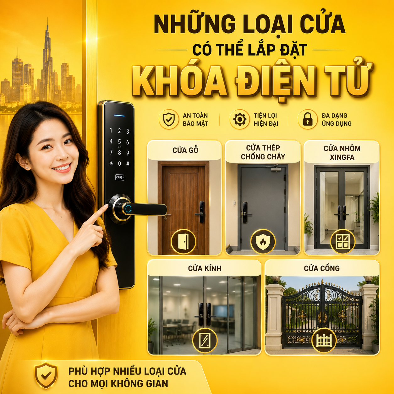 Khóa Điện Tử HCM nhung loai cua co the lap dat khoa dien tu