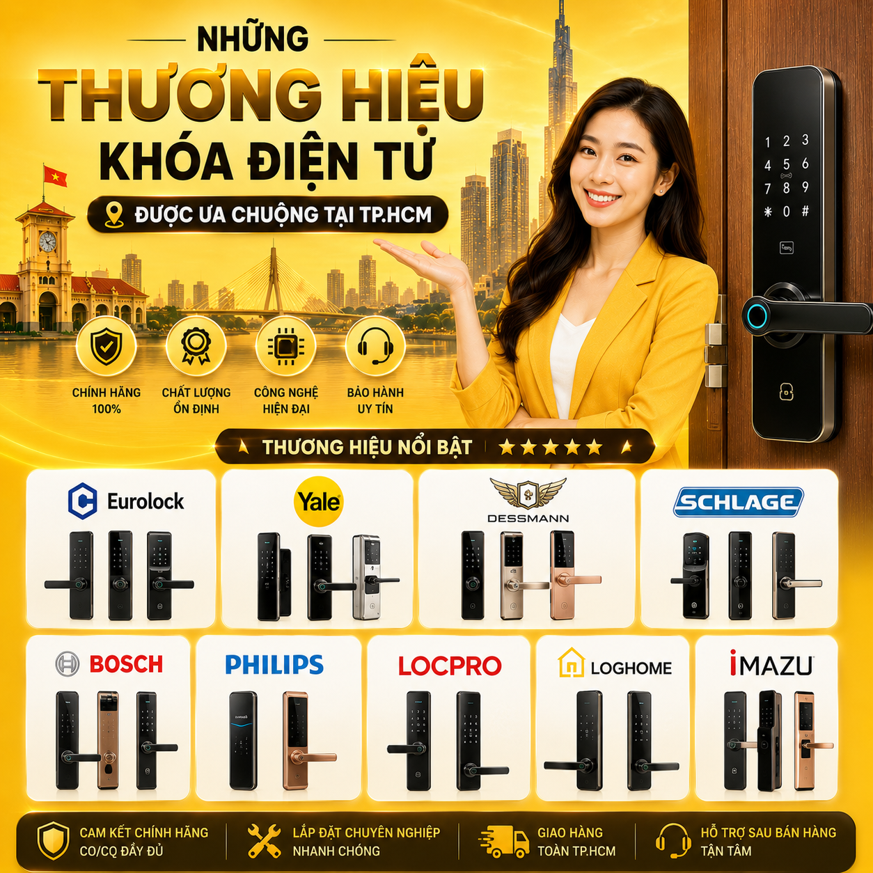 Khóa Điện Tử HCM nhung thuong hieu khoa dien tu duoc ua chuong tai tp hcm