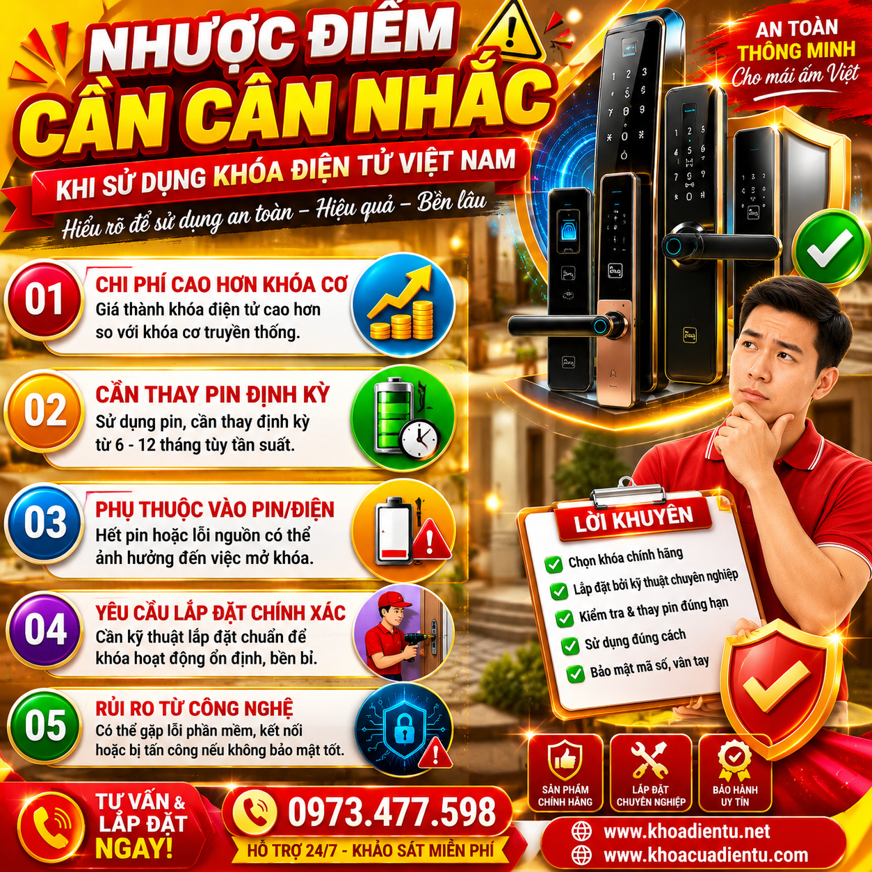 Khóa Điện Tử Việt Nam Chính Hãng nhuoc diem can can nhac 1