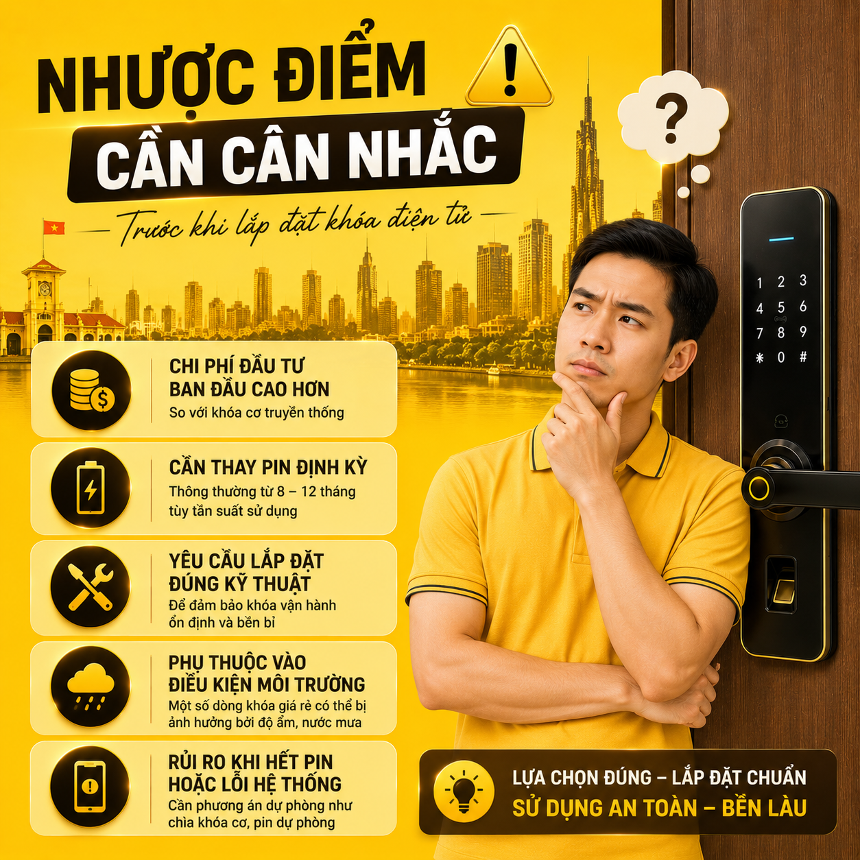Khóa Điện Tử HCM nhuoc diem can can nhac