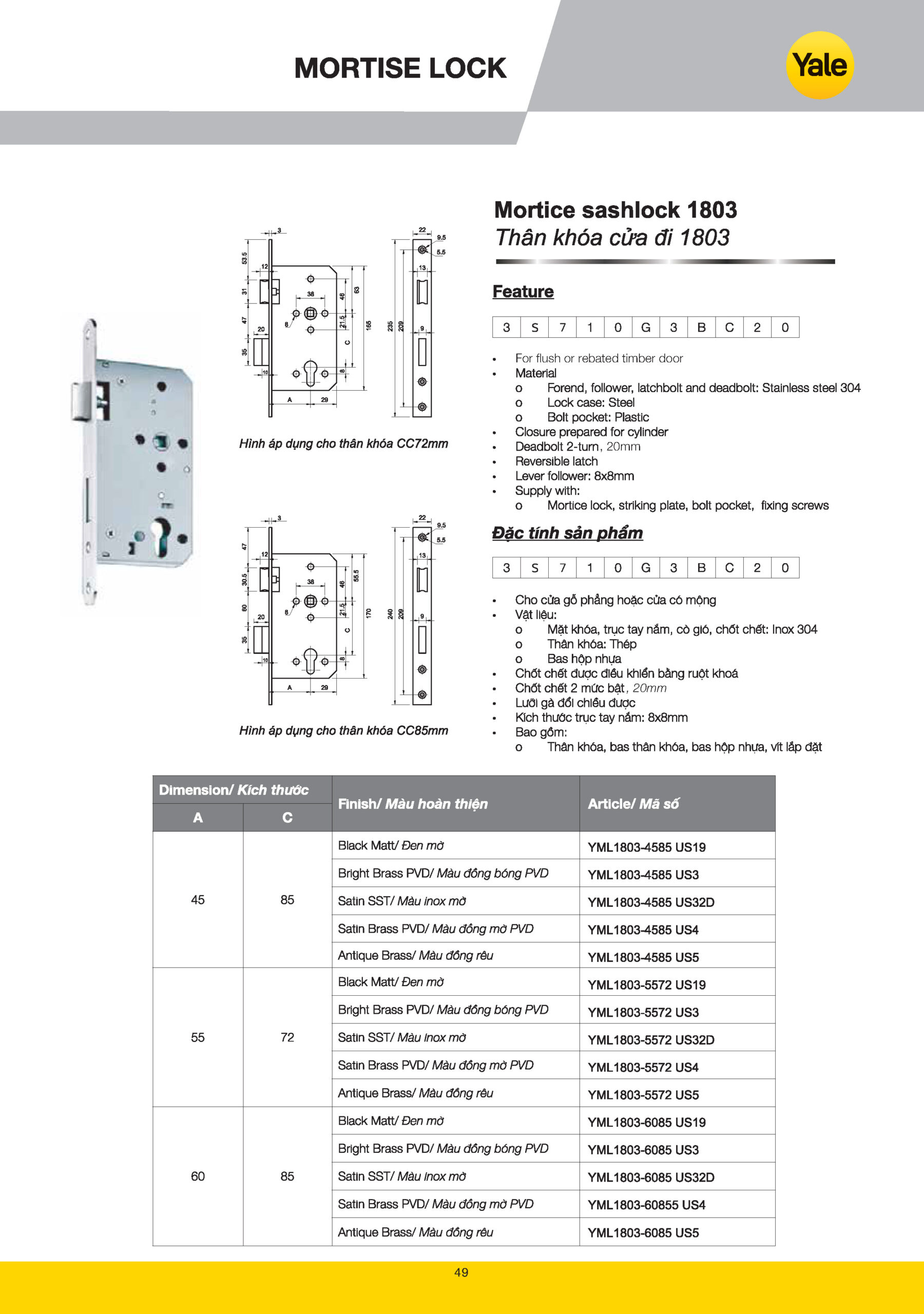 Thân khóa Yale catalogue yale 2025 Page 047 scaled