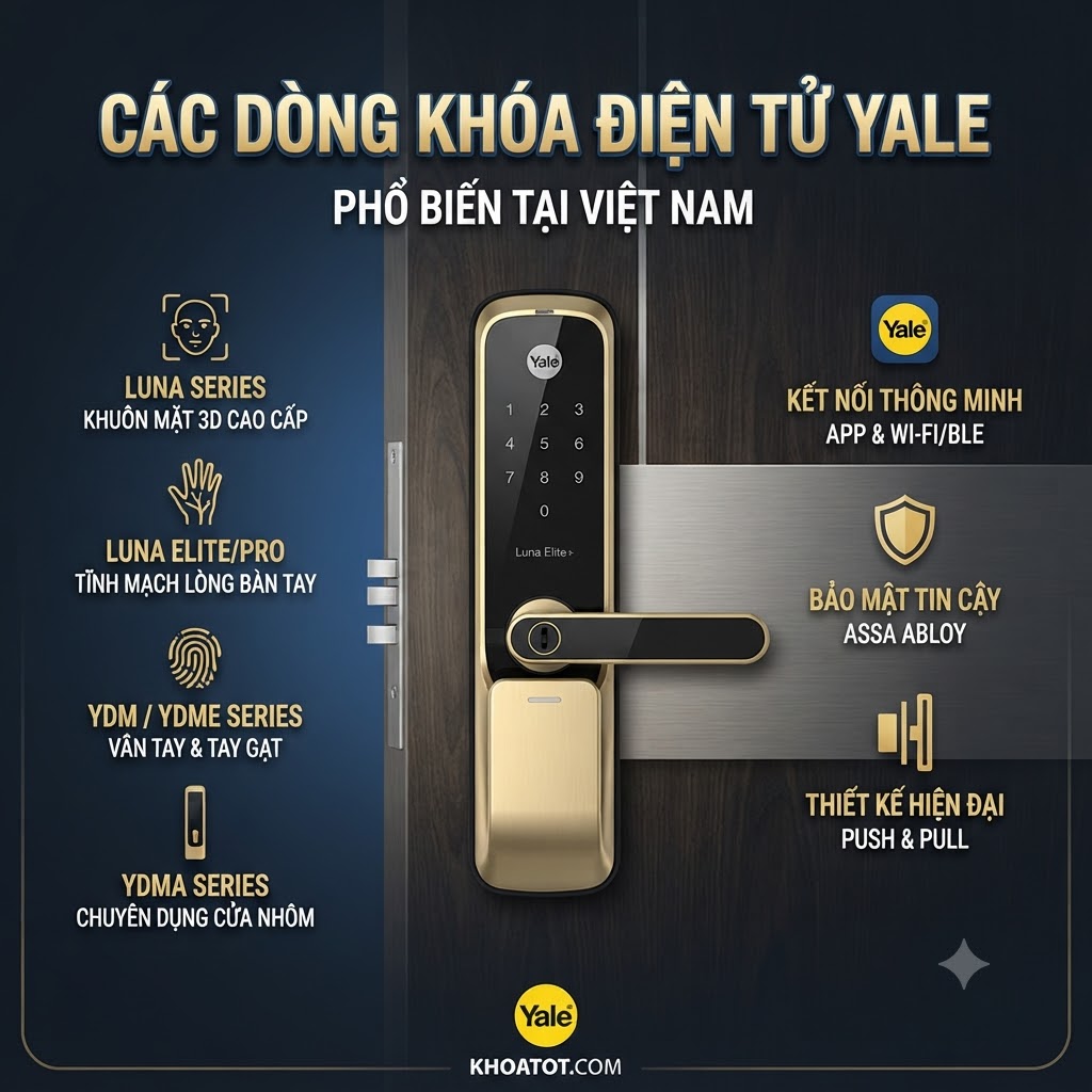 Các Dòng Khóa Điện Tử Yale Phổ Biến Tại Việt Nam